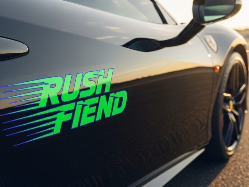 スピード感を視覚化した車両用カッティングシート 〜グラデーション＋縁取り表現も自由自在〜